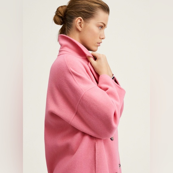 MANGO Pink Handmade Wool Coat - Picture 5 of 9